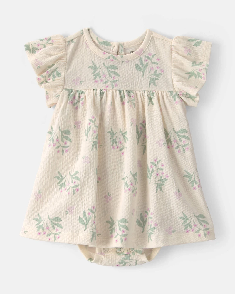 Baby Girl 2-Piece Floral Cardigan Dress Set - Purple