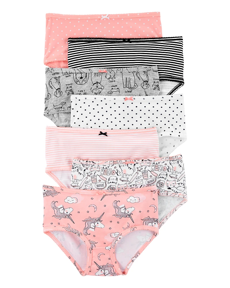 Girls 7-Pack Unicorn Stretch Cotton Undies