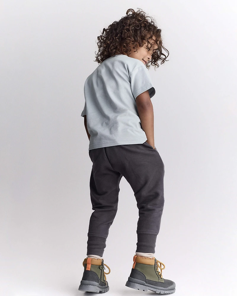Toddler Short-Sleeve Relaxed Graphic Tee - Light Blue