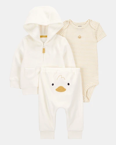 Baby 3-Piece Duck Little Cardigan Set