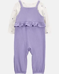 Baby Girl 2-Piece Long-Sleeve Tee & Coverall Set