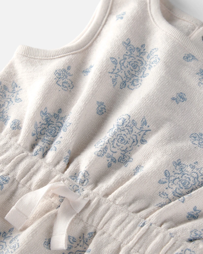 Baby Girl Organic Cotton Romper Blue Floral