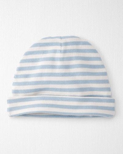 Baby Girl Organic Cotton Striped Rib Cap