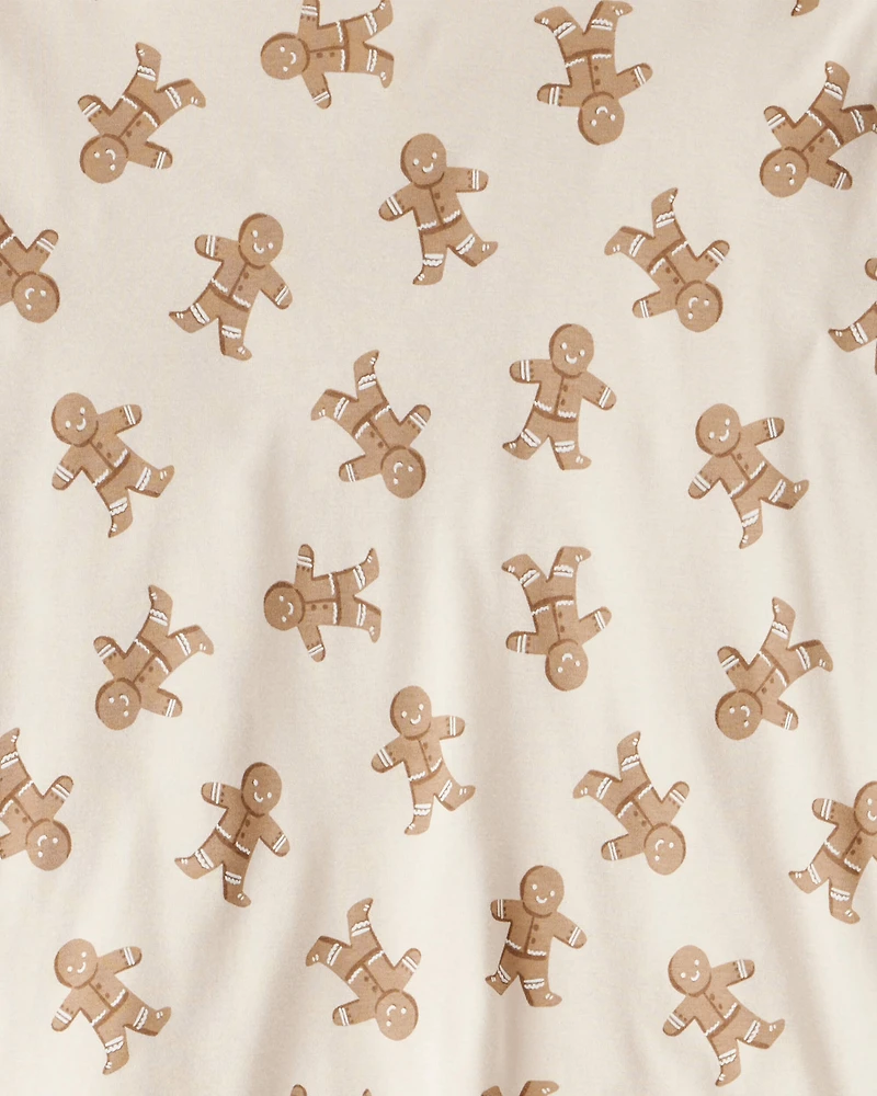Adult Organic Cotton Pyjamas Set Gingerbread Man Print