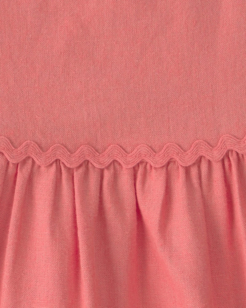 Toddler Girl Ruffle-Sleeve Tiered Dress - Orange