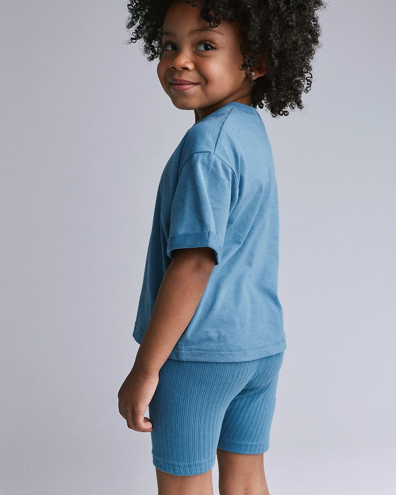 Toddler Girl Brooklyn Bike Shorts - Blue