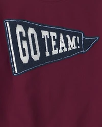 Boys 'Go Team!' Pullover Sweatshirt - Burgundy