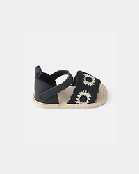 Baby Girl Crochet Sandals - Black