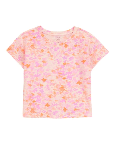 Kid Floral Short-Sleeve Tee - Pink