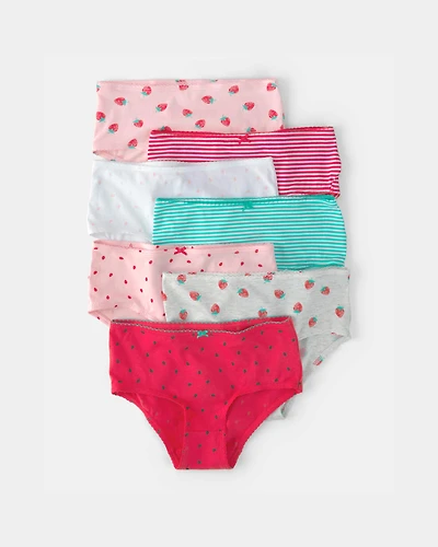 Girls 7-Pack Pink Strawberry Brief Underwear