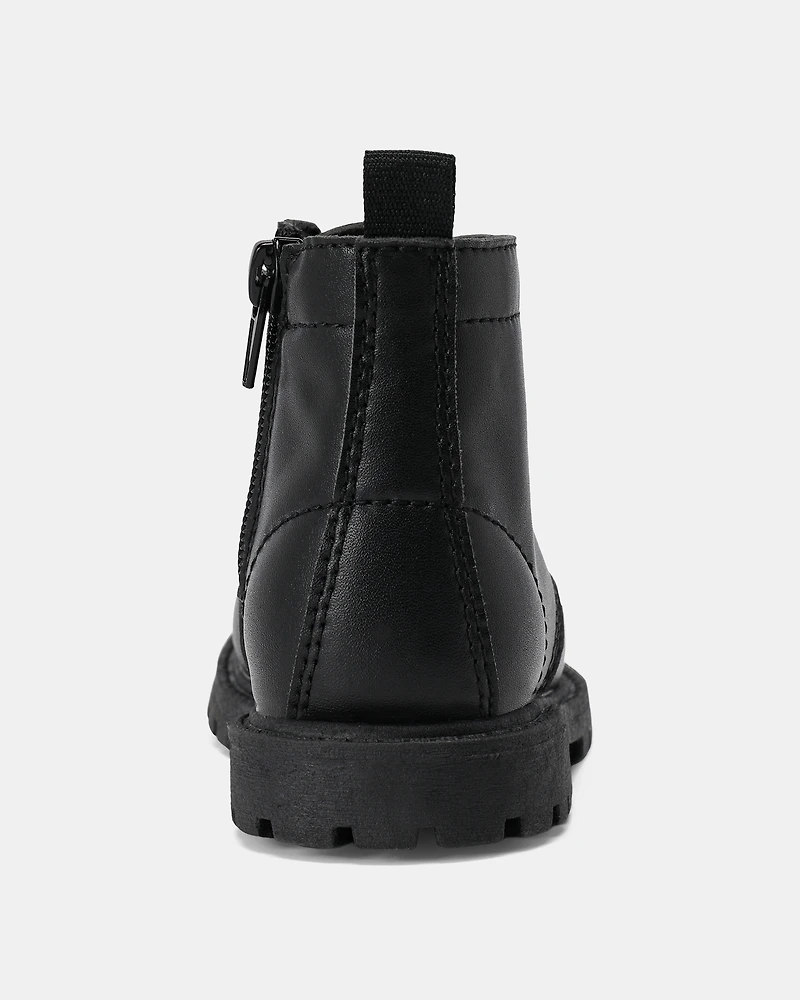Toddler Boy Girl  Ankle Boots - Black
