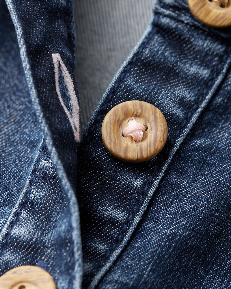 Toddler Girl Puff-Sleeve Denim Dress - Blue