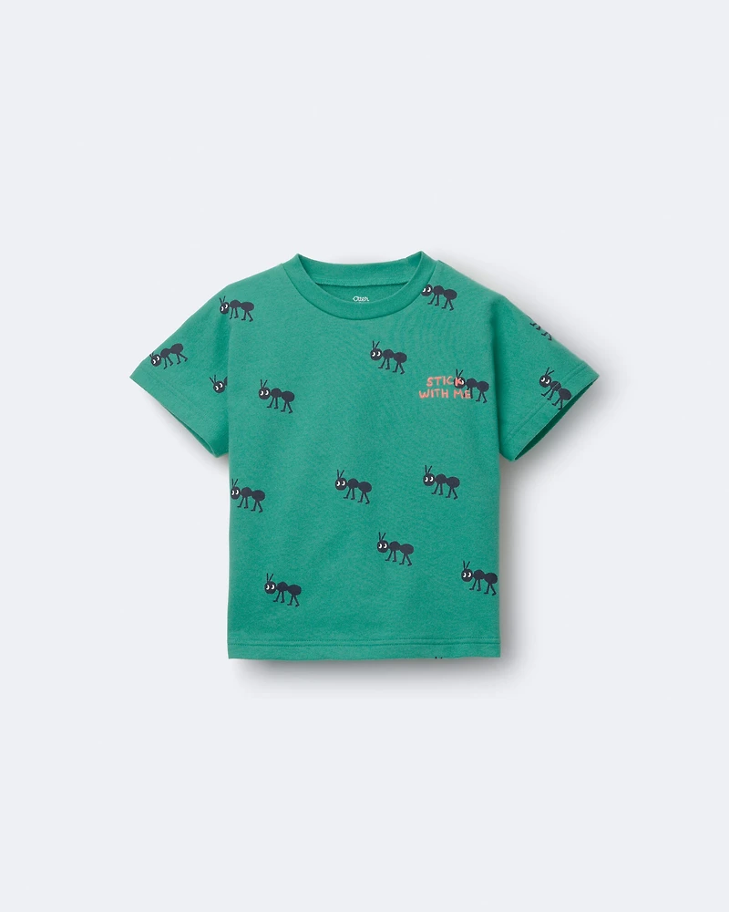 Toddler Boy Stick With Me' Dolman Tee - Dark Green
