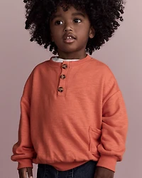 Toddler Boy French Terry Long-Sleeve Sweatshirt - Orange