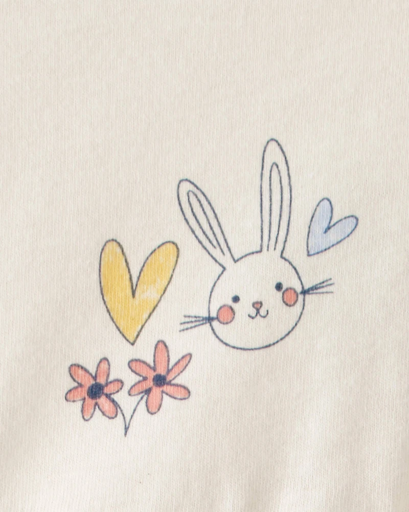 Toddler Girl Easter Bunny Short-Sleeve Dress - Cream