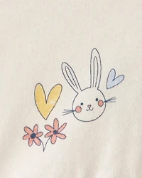 Toddler Girl Easter Bunny Short-Sleeve Dress - Cream