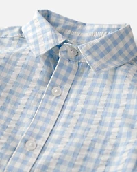 Boys Gingham Button-Front Shirt Made with Organic Cotton