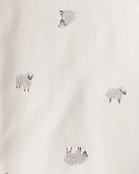Baby Boy 4-Pack Sheep Print Long-Sleeve Multipack Bodysuits - White