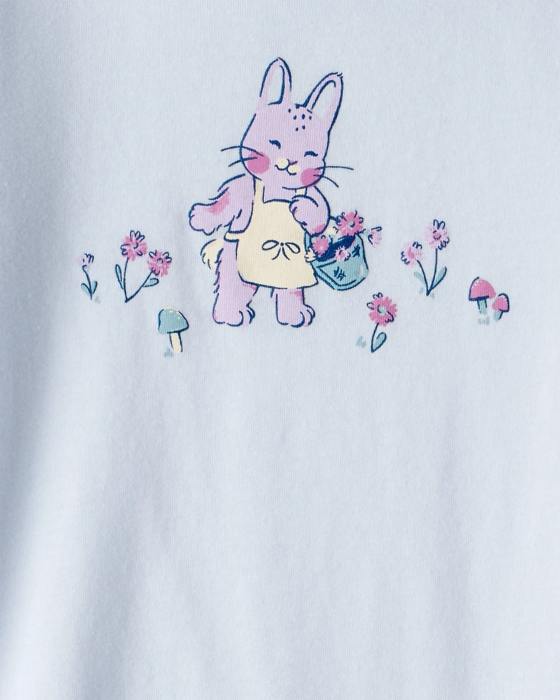 Toddler Girl Bunny Long-Sleeve Graphic Tee - Blue