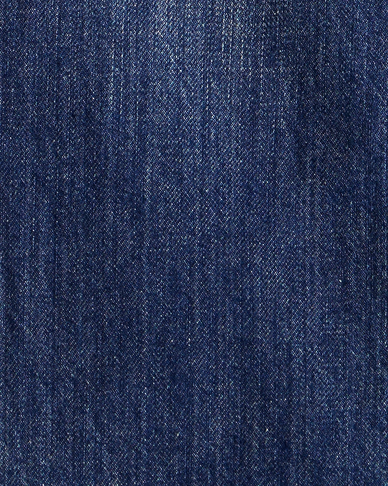 Boys Drawstring Pull-On Denim Jeans - Blue