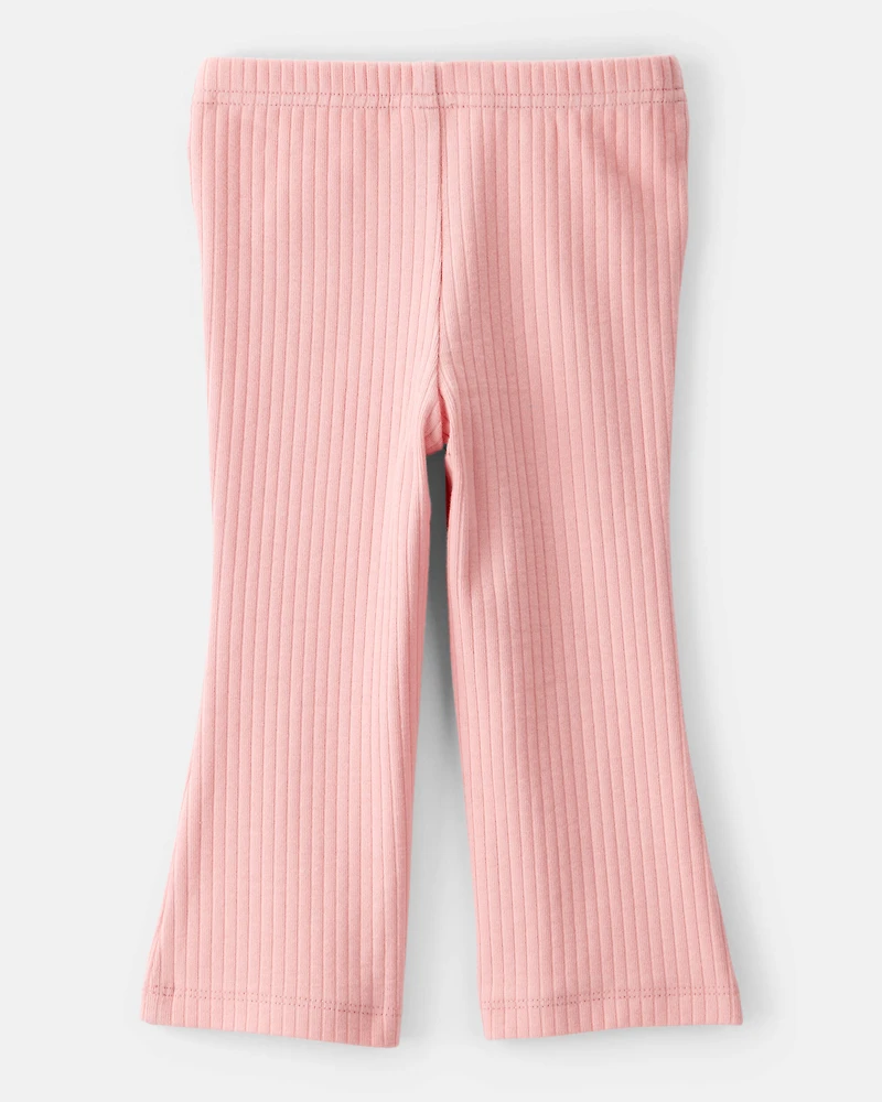 Baby Girl Cotton Flare Active Pants - Pink