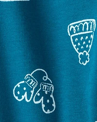 Baby Girl Winter Print Pull-On Stretch Cozy Leggings - Blue