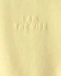Toddler Girl 'I Am The Vibe' French Terry Pullover Sweatshirt - Yellow