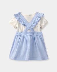 Baby Girl 2-Piece Jumper Dress Set - Blue