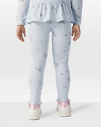 Toddler Girl Printed Cotton Pull-On Stretch Leggings - Blue