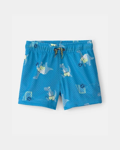Toddler Boy Dinosaur Mesh Shorts - Blue