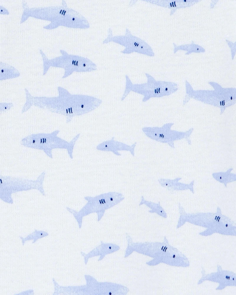 Baby Boy 1-Piece Shark Print 100% Snug Fit Cotton Footie Pyjamas