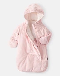 Baby Girl Zipper Heart Front Pram – Pink