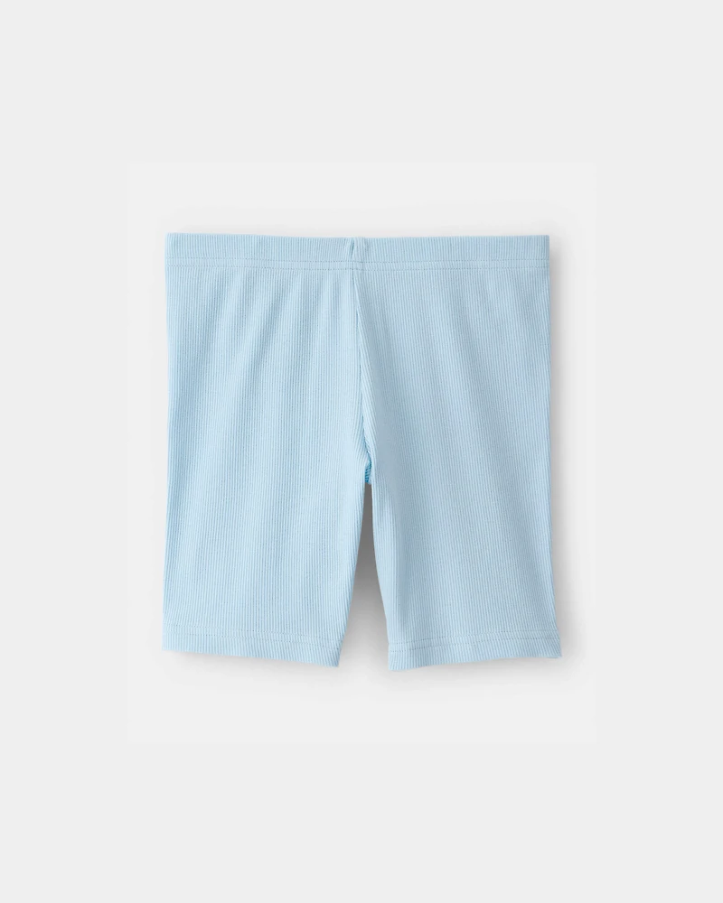 Girls Solid Bike Shorts - Blue