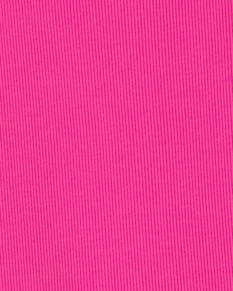 Girls Rib Short-Sleeve Dress - Pink