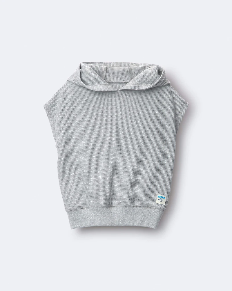 Toddler Waffle Knit Hooded Top - Heather Grey