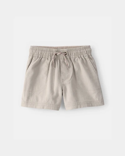 Baby Boy Twill Shorts - Light Khaki