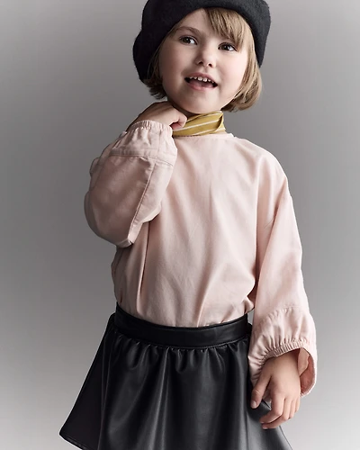 Toddler Girl Blouson Cuffed Long-Sleeve Top