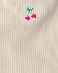 Girls Cherry Tank Top - Ivory