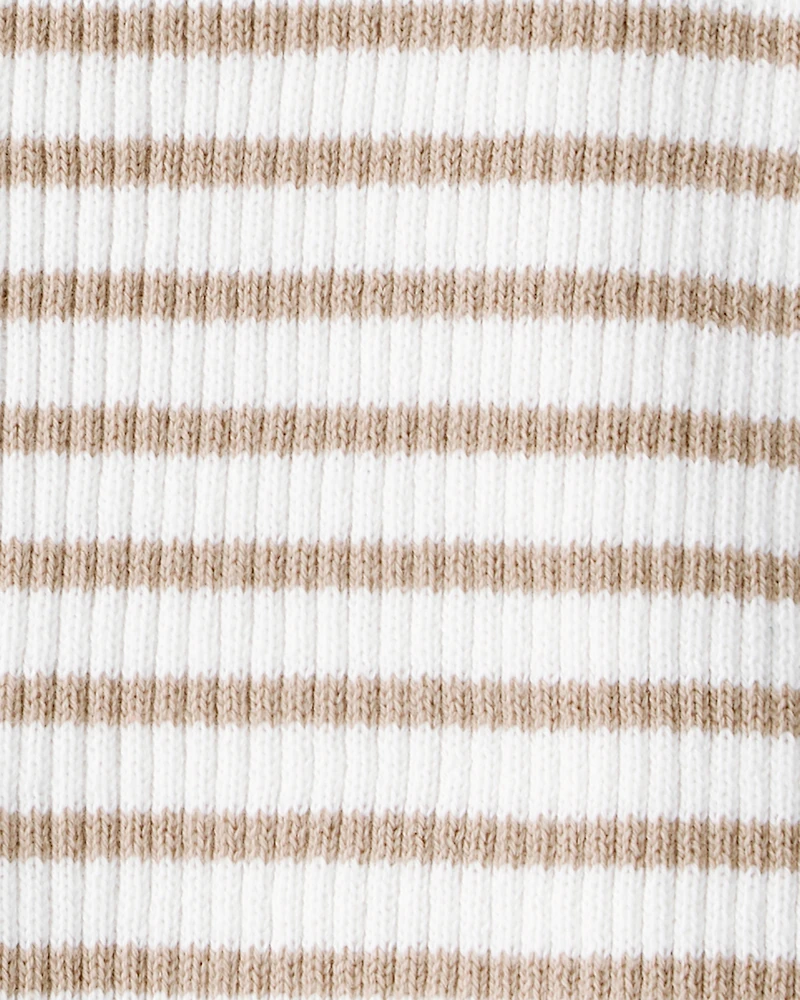 Girls Striped Button-Down Short-Sleeve Tee