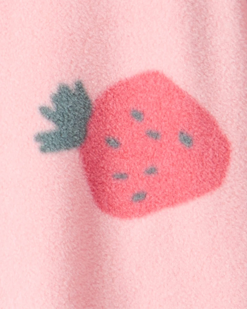 Toddler 1-Piece Strawberry Fleece Footie Pyjamas