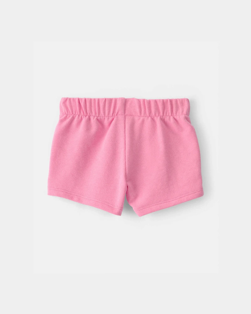 Baby Girl French Terry Shorts - Pink
