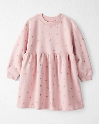 Toddler Girl French Terry Dress Made with Organic Cotton Blush Petals Print