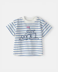 Baby Boy 3-Piece Nautical Short-Sleeve Tops & Short Set - Blue