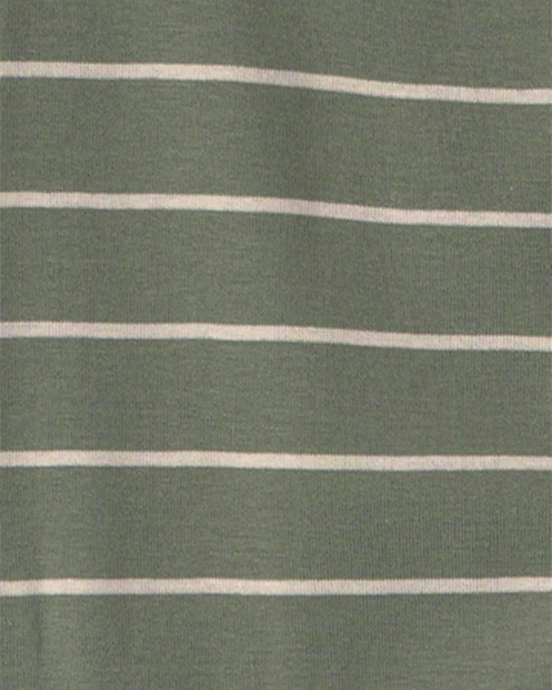 Boys 4-Piece 'Bearly Tired' 100% Cotton Snug Fit Pyjama Set - Green/Cream