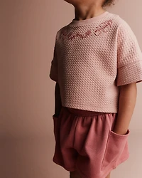 Toddler Girl High-Low Bubble Dolman Tee - Peach