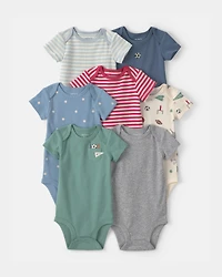 Baby Boy 7-Pack Sports Short-Sleeve Bodysuits
