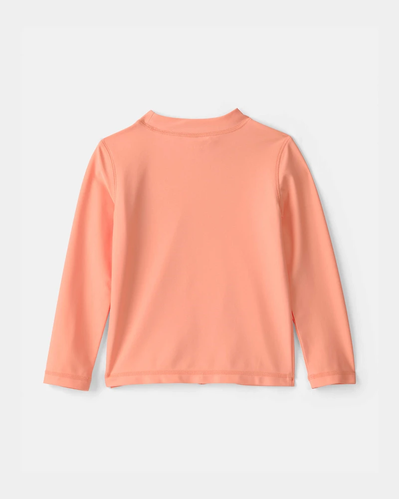 Toddler Boy Crab Solid Long-Sleeve Rashguard - Orange