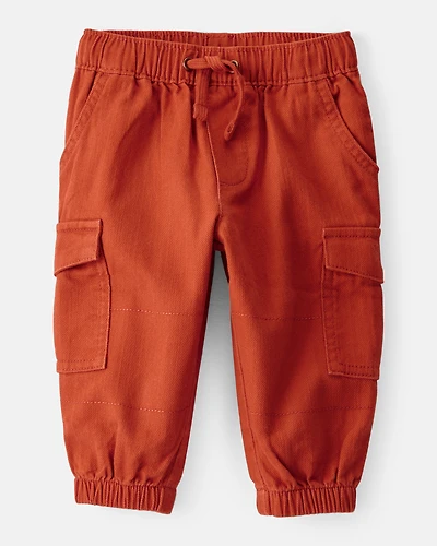 Baby Boy Cotton Fashion Cargo Pants - Red