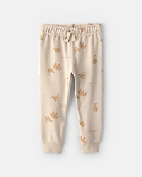 Toddler Boy 2-Piece Bear French Terry Top & Pant Set - Cream/Brown