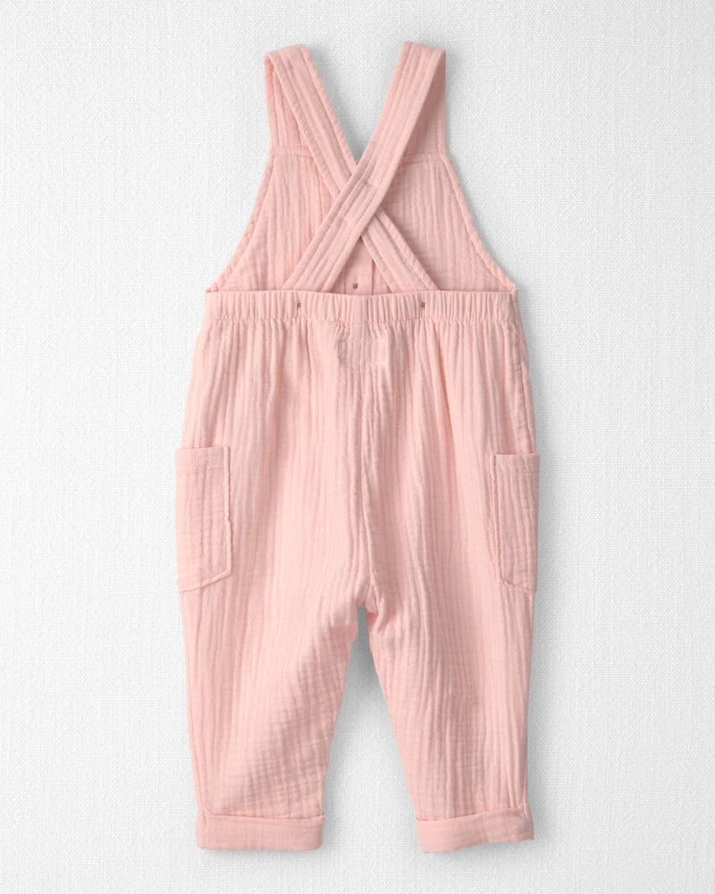Baby Girl Organic Cotton Gauze Overalls